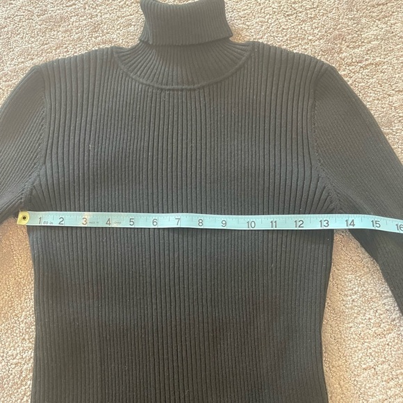 Title Nine Women’s Black Ribbed Synergy Turtleneck Sweater, Long Sleeves, Size M - Picture 6 of 13